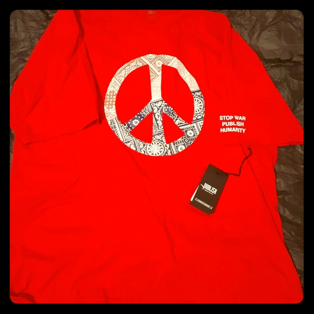RED BRAND NEW "PUBLISH" GRAPHIC T SHIRT 2X